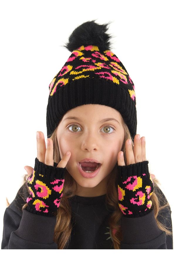 mshb&g Mushi Pink Leopard Girl's Beret and Gloves Set