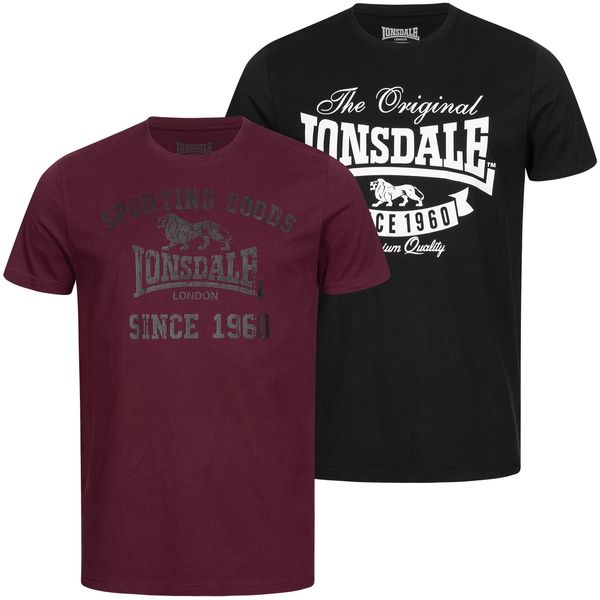 Lonsdale Muška majica Lonsdale 115086-Black/Oxblood