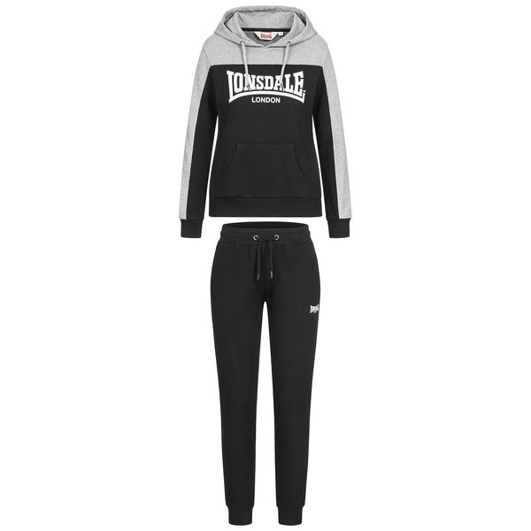 Lonsdale Muška trenirka komplet Lonsdale 117204-Black/Grey