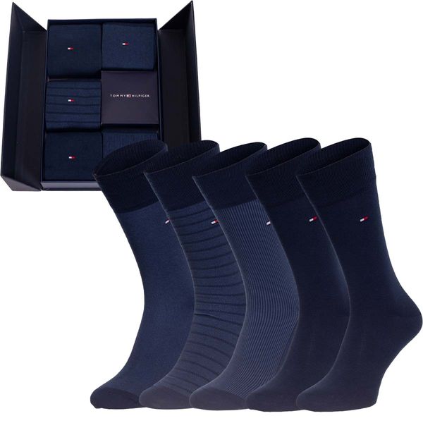 Tommy Hilfiger Muške čarape Tommy Hilfiger Tommy_Hilfiger_5Pack_Socks_701220144_001_Navy_Blue