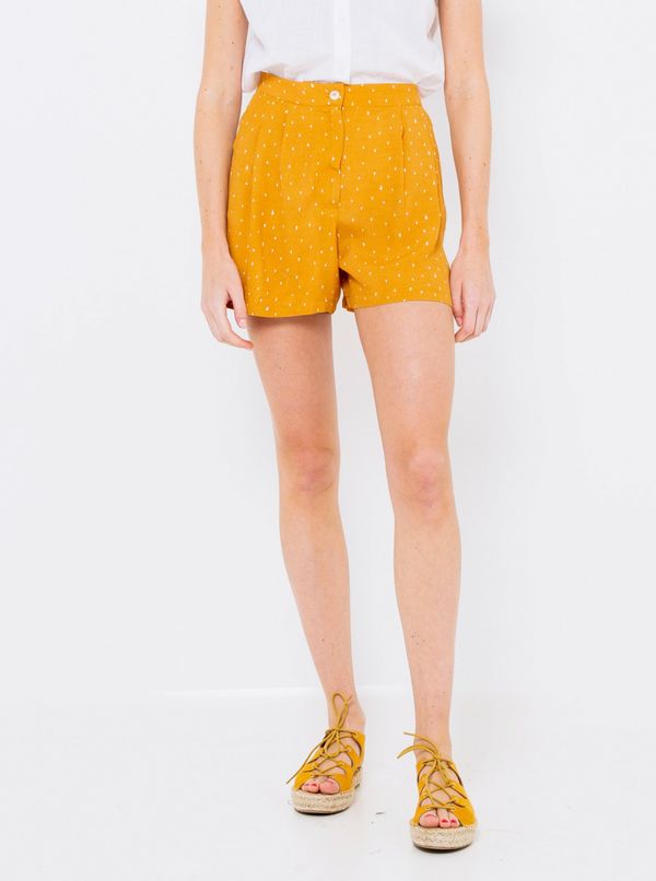CAMAIEU Mustard Patterned Shorts CAMAIEU - Women