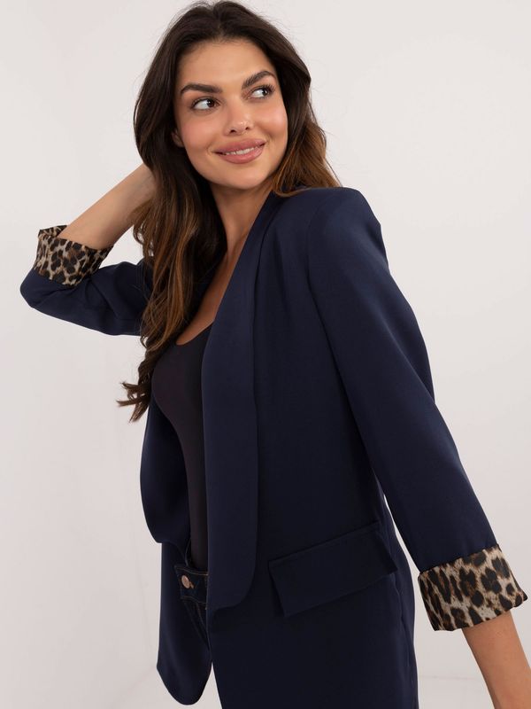 Fashionhunters Navy blue blazer with lining