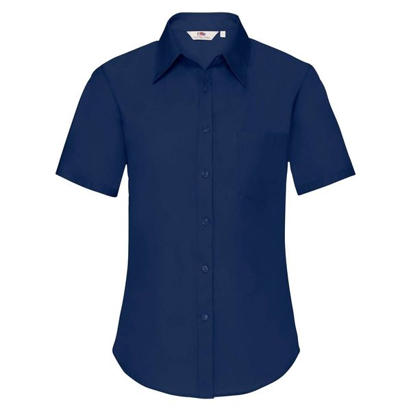 Fruit of the Loom Navy blue poplin shirt with short sleeves Fruit Of The Loom