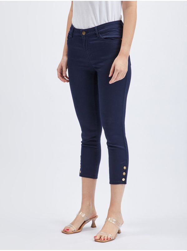 Orsay Navy blue women's cropped trousers ORSAY