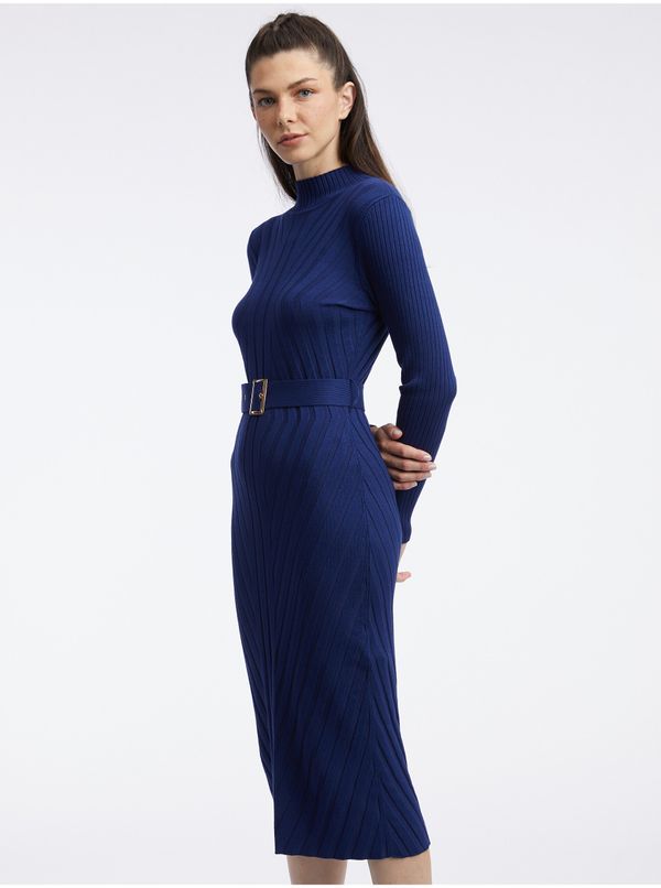 Orsay Navy blue women's knitted midi dress ORSAY