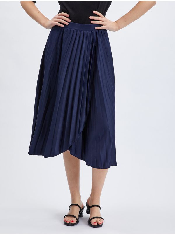 Orsay Navy blue women's pleated midi skirt ORSAY