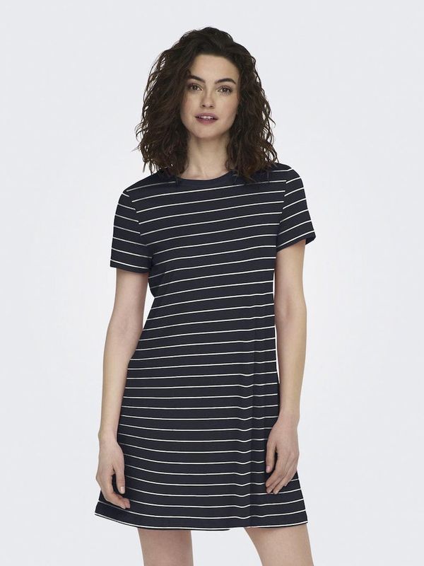 Only Navy blue women's striped basic dress ONLY May