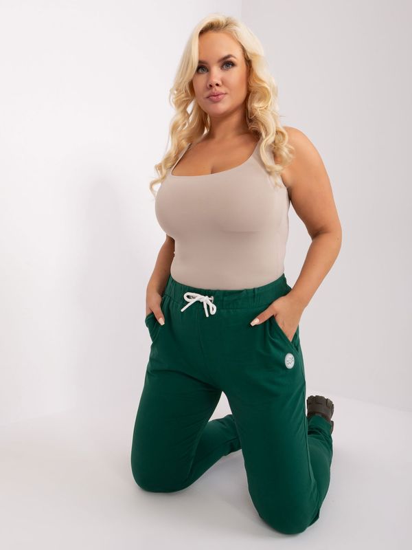 Fashionhunters Navy green sweatpants plus size
