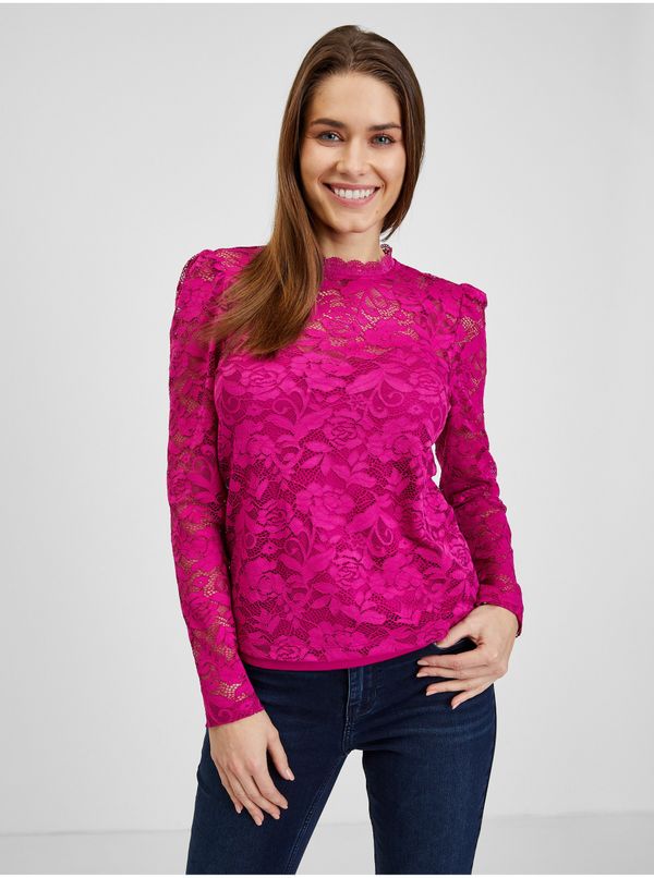 Orsay Navy pink women's lace T-shirt ORSAY