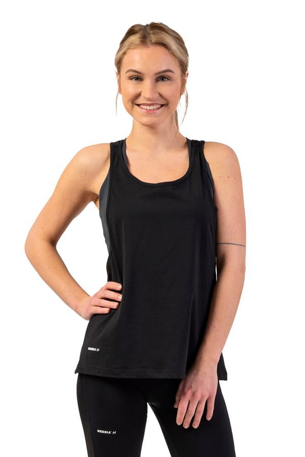 NEBBIA Nebbia Women's Tank Top Sleeveless Loose Cross Back Tank Top "Feeling Good" Black S