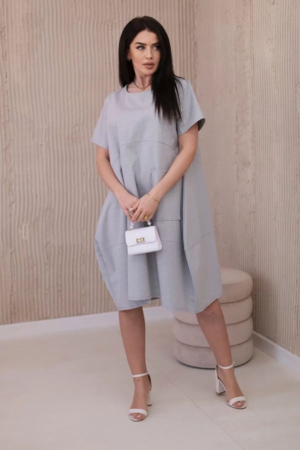 Kesi New flared dress Punto grey