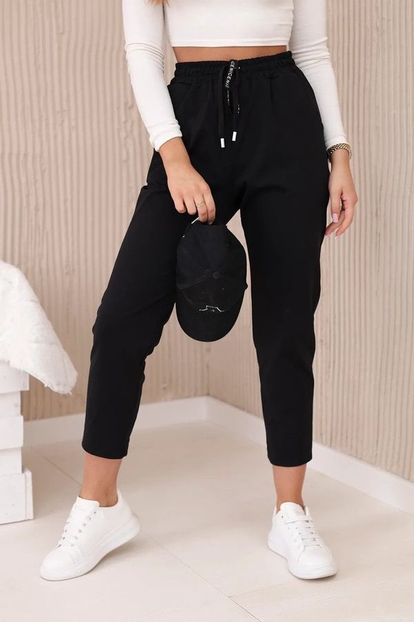 Kesi New Punto Trousers with Tie at the Waist Black