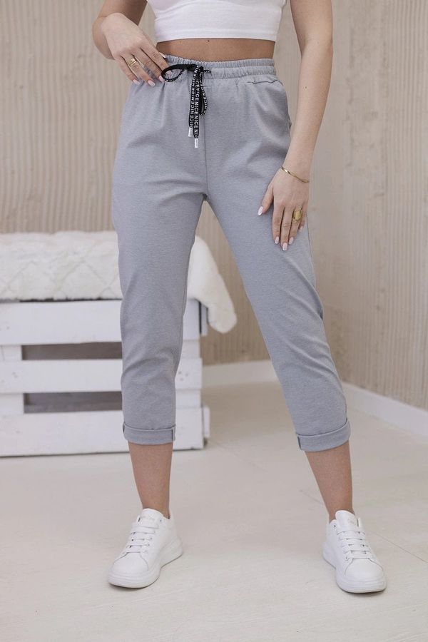 Kesi New Punto Trousers with Tie at the Waist - Grey
