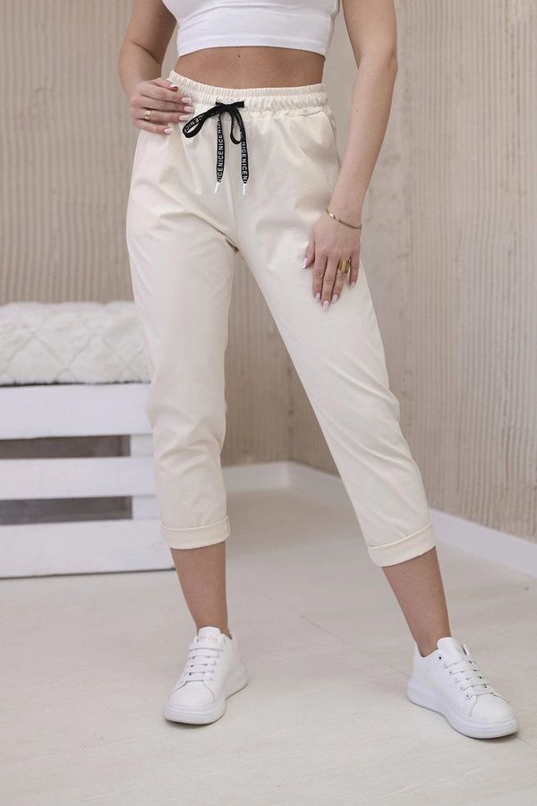 Kesi New Punto Trousers with Tie at the Waist Light Beige