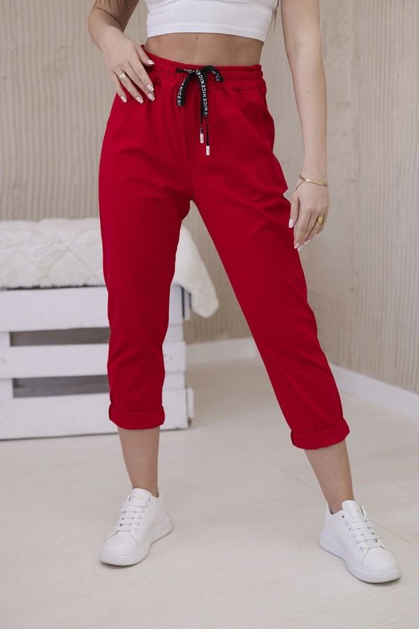 Kesi New Punto Trousers with Tie at the Waist Red