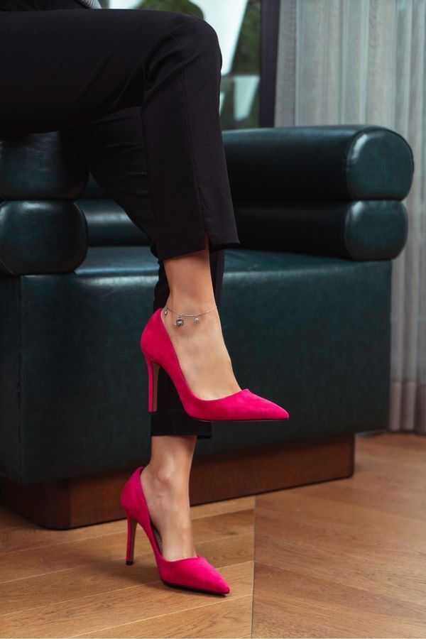 NİŞANTAŞI SHOES NİŞANTAŞI SHOES Vanessa Fuchsia Suede Pointed Toe Women's Stilettos