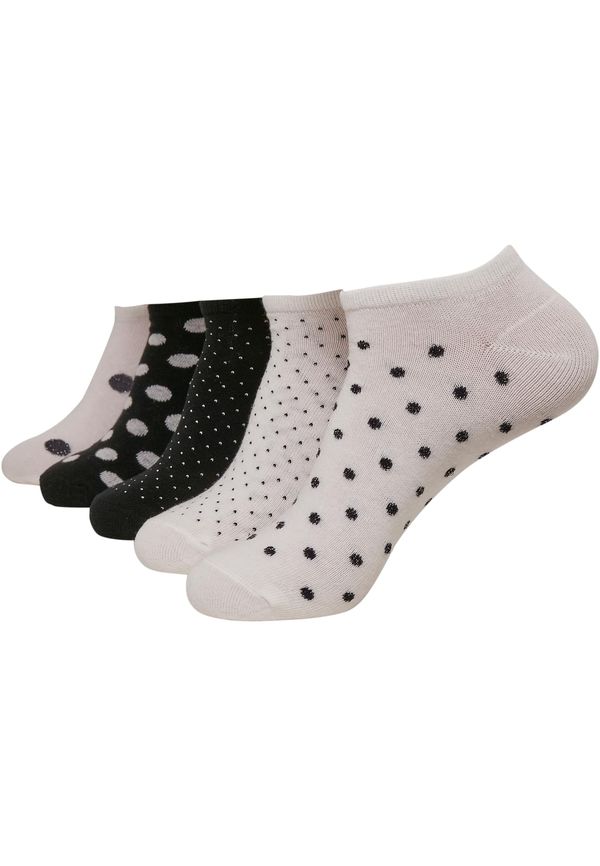 Urban Classics No Show Socks Dots 5-Pack White/Black