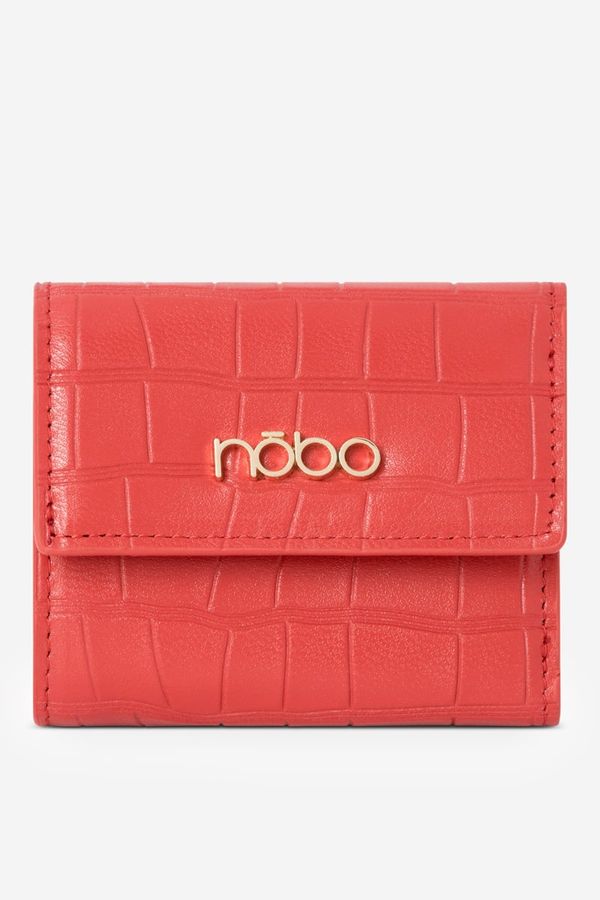 Kesi Nobo Women's Small Animal Pattern Natural Leather Wallet Red