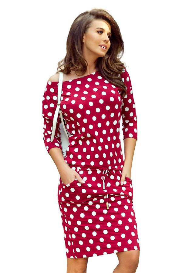 NUMOCO Numoco polka dot sports dress with ties and pockets