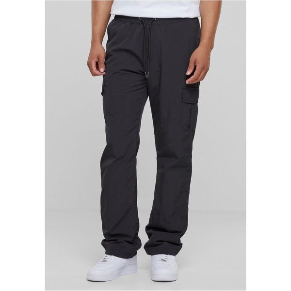 Urban Classics Nylon cargo pants with straight legs black