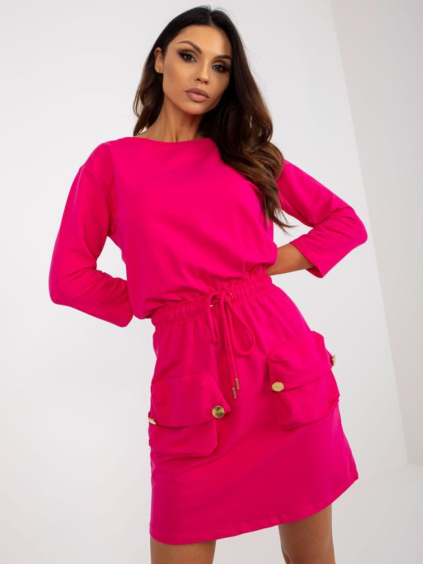 Fashionhunters OCH BELLA fuchsia mini dress with pockets