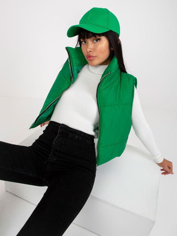 Fashionhunters OCH BELLA green short quilted vest