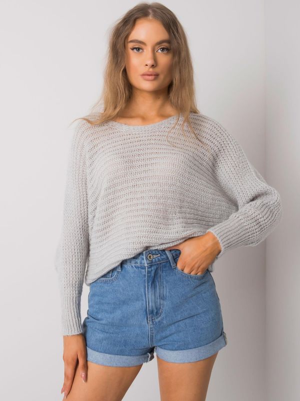 Fashionhunters OCH BELLA Grey Knitted Sweater