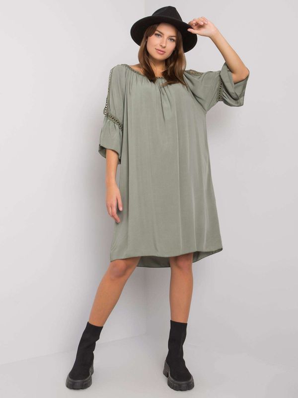 Fashionhunters OH BELLA Khaki loose dress