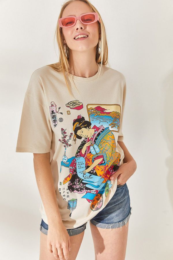 Olalook Olalook Stone Japanese Front and Back Printed T-Shirt