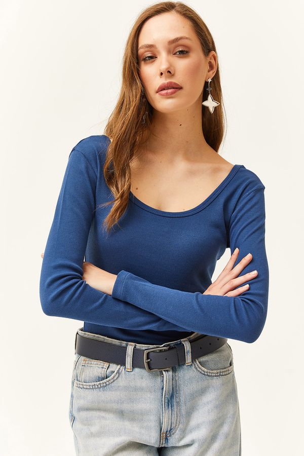 Olalook Olalook Women's Indigo Wide Collar Camisole Blouse