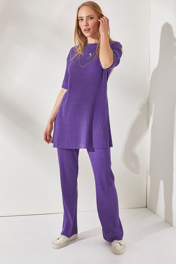 Olalook Olalook Women's Purple Short Sleeve Bottom Top Lycra Suit