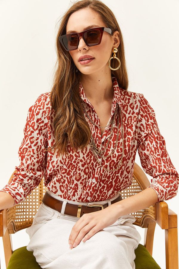 Olalook Olalook Women's Tile Leopard Woven Shirt