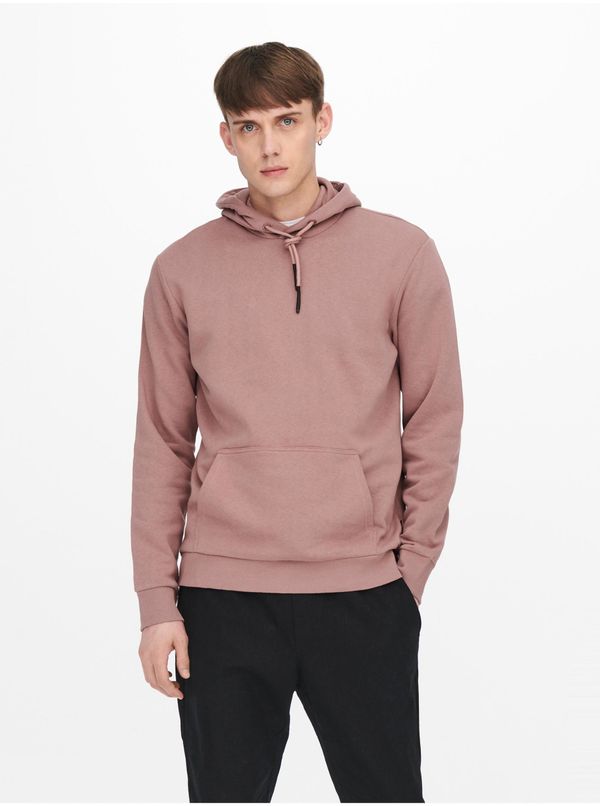 Only Old Pink Mens Hoodie ONLY & SONS Ceres - Men