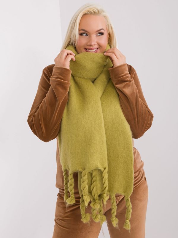 Fashionhunters Olive Smooth Winter Scarf