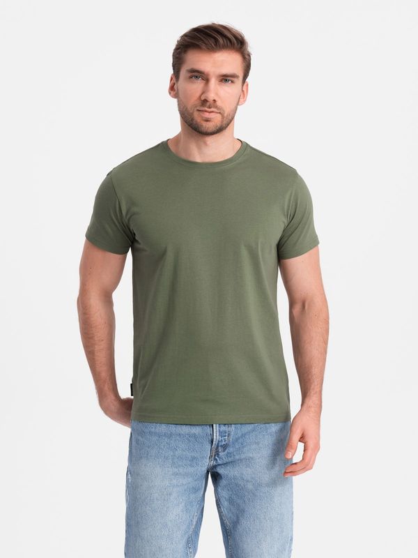 Ombre Ombre BASIC men's classic cotton T-shirt - khaki