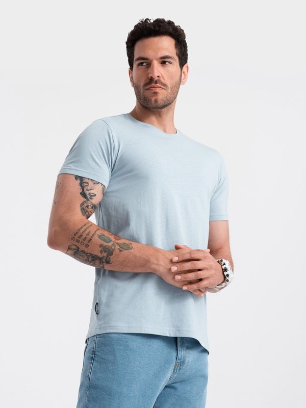 Ombre Ombre BASIC men's classic cotton T-shirt - light blue