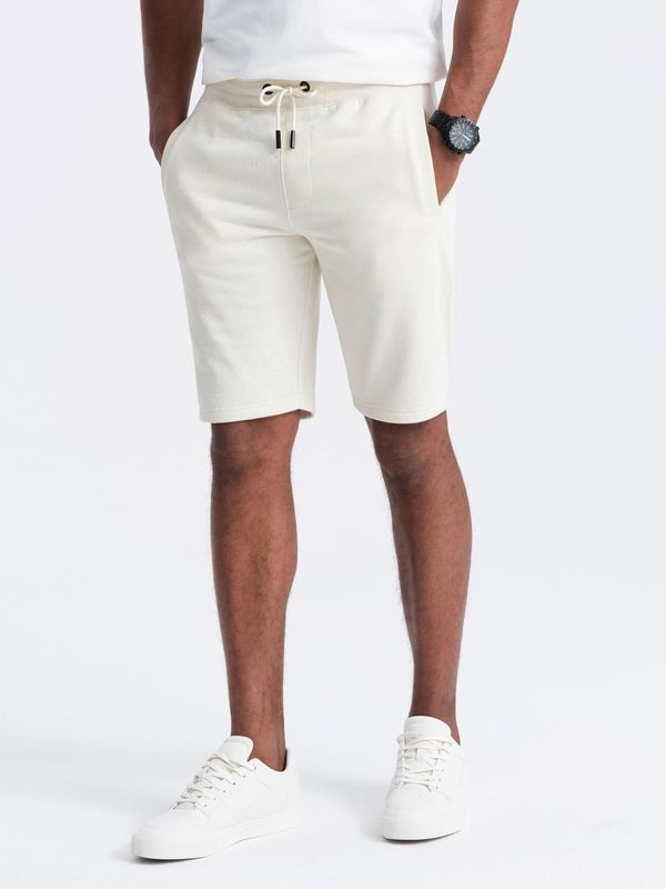 Ombre Ombre BASIC men's cotton sweat shorts - cream