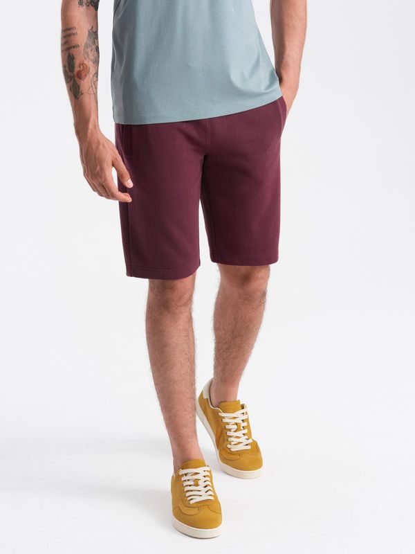 Ombre Ombre BASIC men's cotton sweat shorts - maroon