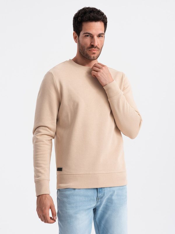 Ombre Ombre BASIC men's non-stretch cotton sweatshirt - beige