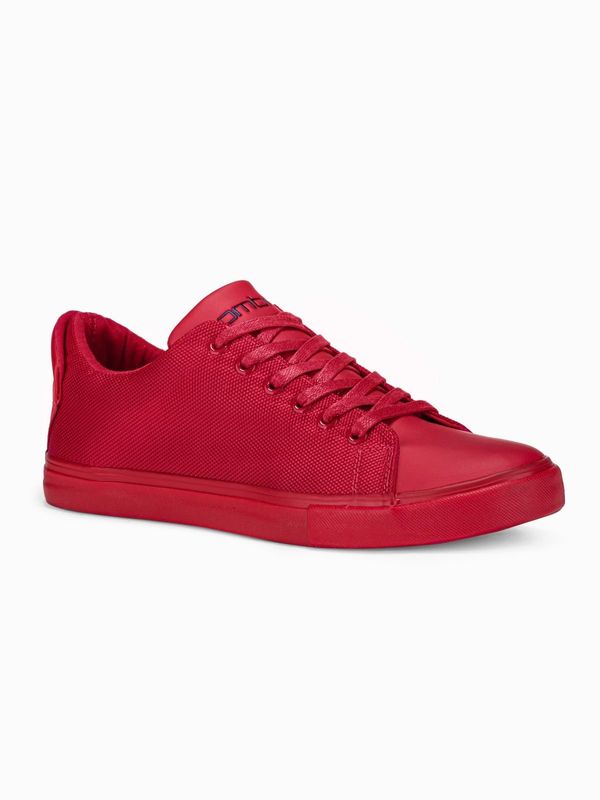 Ombre Ombre BASIC men's shoes sneakers in combined materials - red
