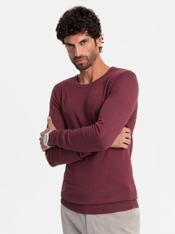 Ombre Ombre Classic men's sweater with round neckline - green