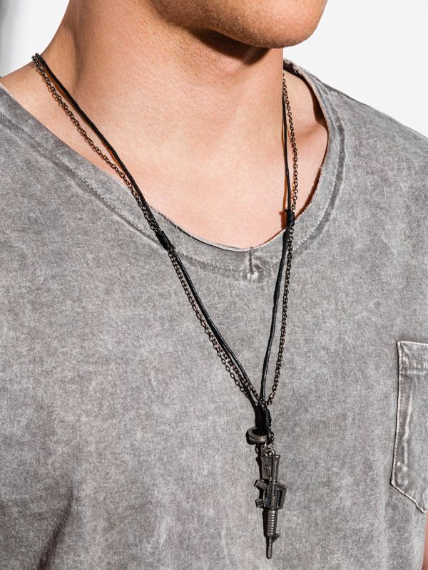 Ombre Ombre Clothing Men's necklace on the leather strap