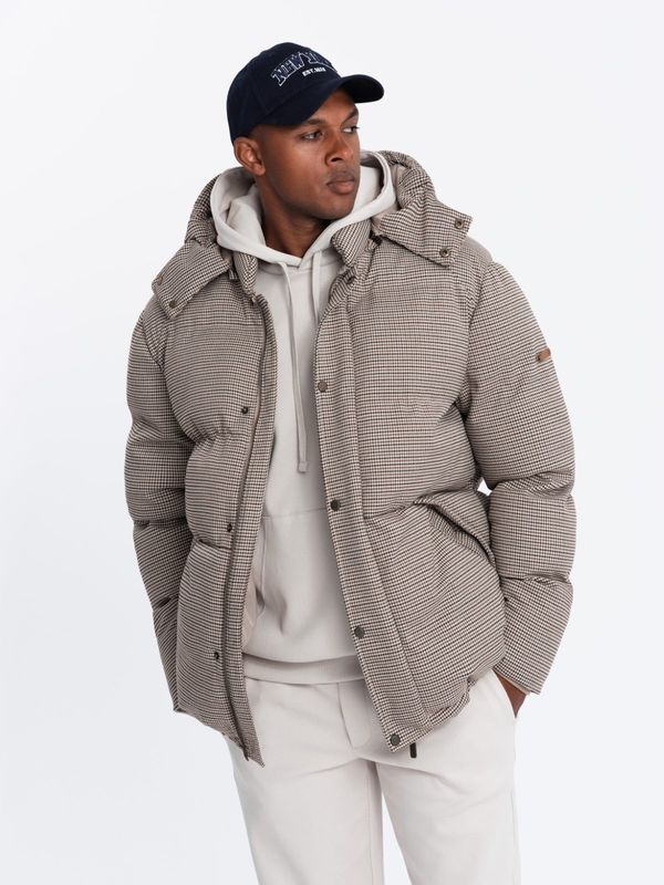 Ombre Ombre High padded puffer jacket with pattern - brown