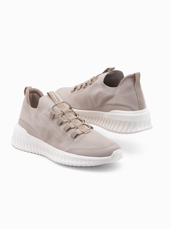 Ombre Ombre Men's ankle sneakers in combined materials - beige