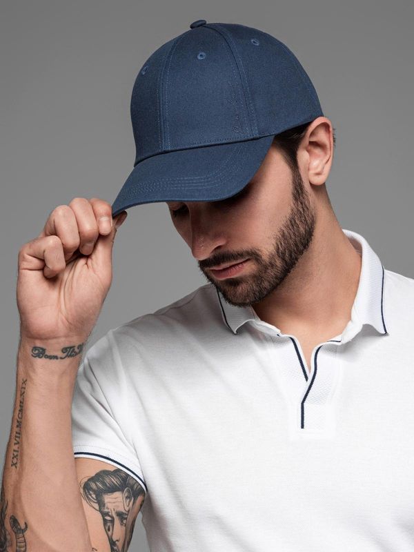 Ombre Ombre Men's baseball cap with decorative embroidery - navy blue