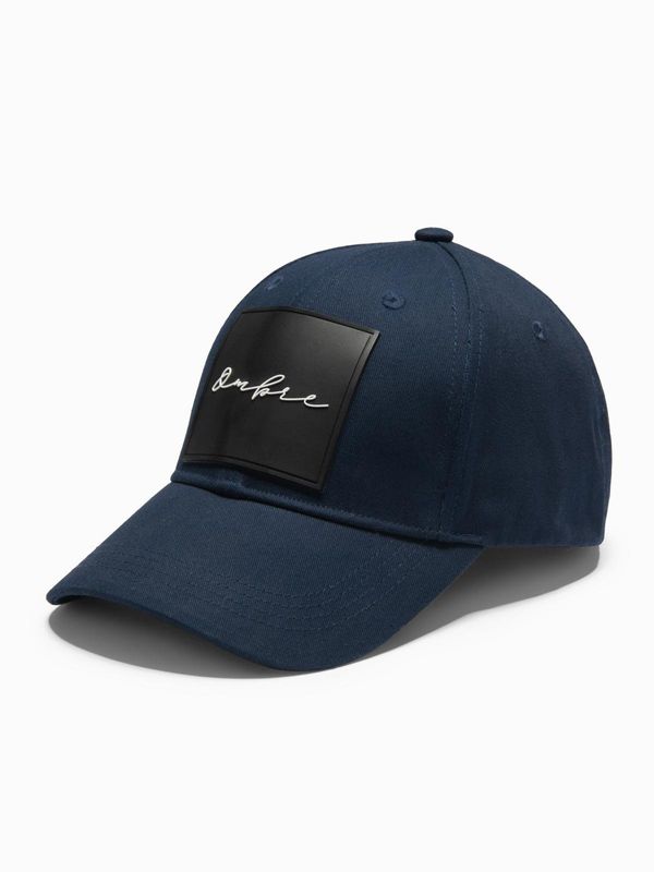 Ombre Ombre Men's baseball cap with large patch - navy blue