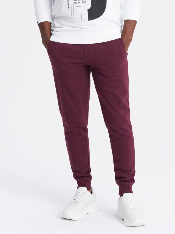 Ombre Ombre Men's BASIC cotton jogger sweatpants - maroon