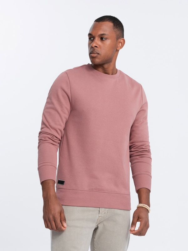 Ombre Ombre Men's BASIC cotton non-stretch sweatshirt - dark pink