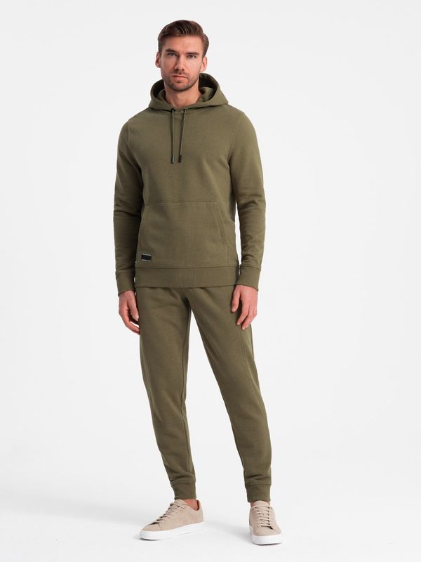 Ombre Ombre Men's BASIC cotton tracksuit set kangaroo sweatshirt + joggers