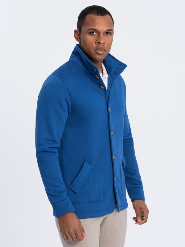 Ombre Ombre Men's casual sweatshirt with button-down collar - blue